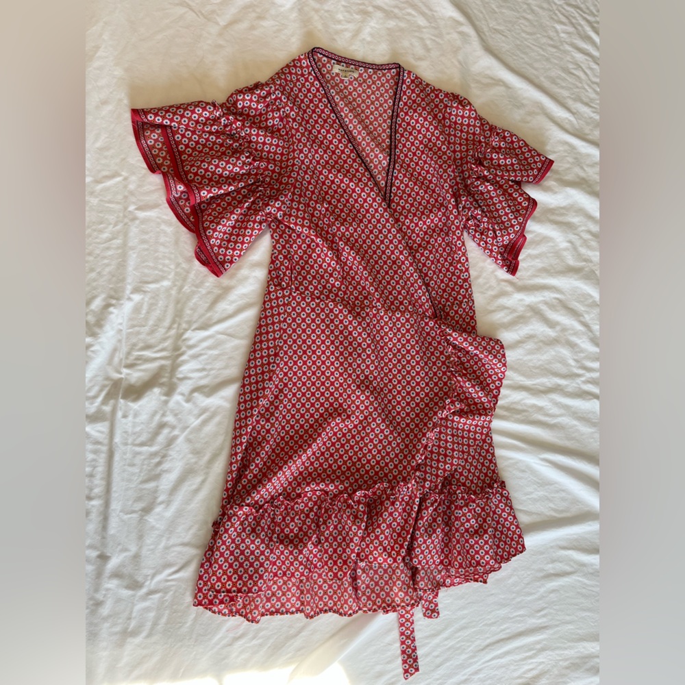 Max Studio Floral Red and White Dress